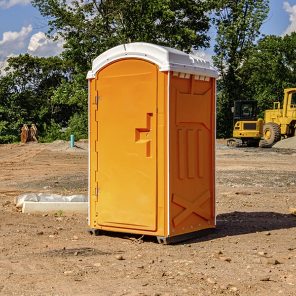 how often are the portable restrooms cleaned and serviced during a rental period in Richland